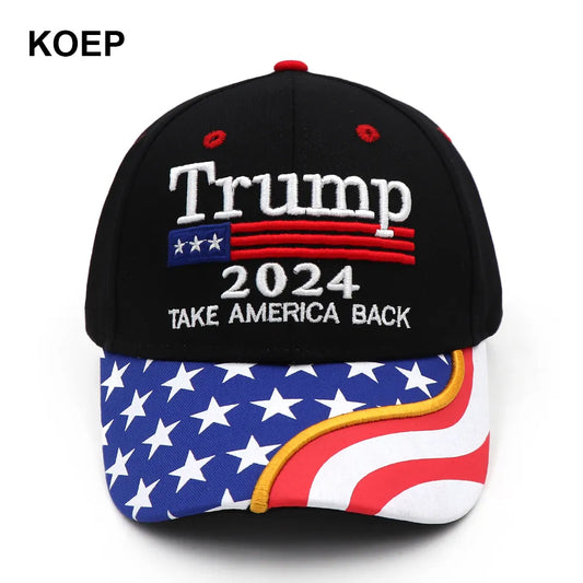 New Donald Trump 2024 Cap USA Flag Baseball Caps Take America Back Snapback President Hat 3D Embroidery Wholesale Drop Shipping