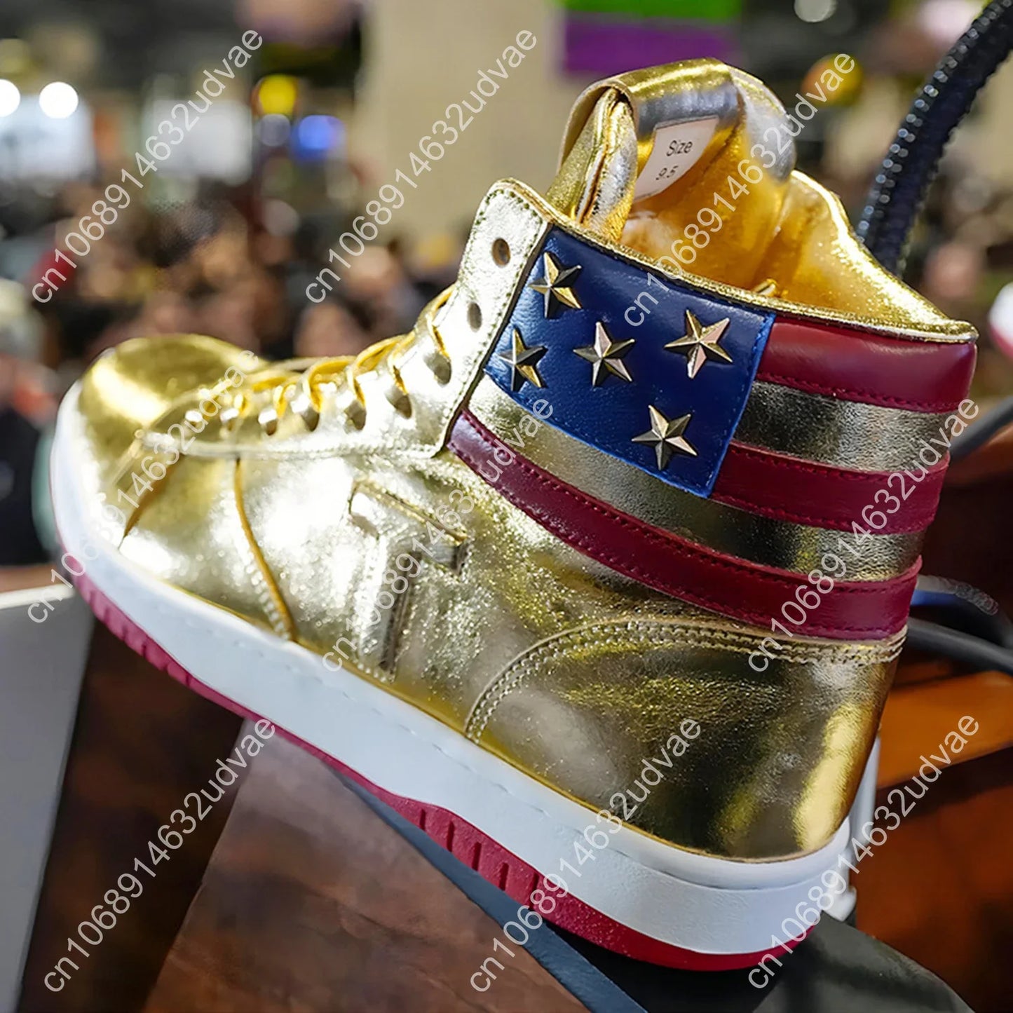 2024 MAGA Trump Sneakers Never Surrender Pro Donald High Top Gold Sneakers Men's Casual Boots.