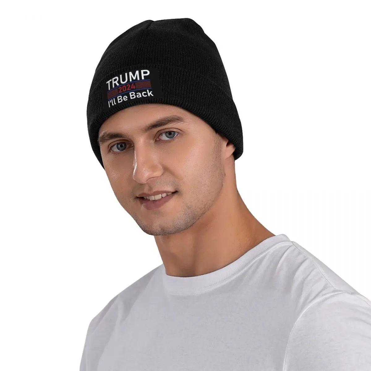 Trump 2024 I'll Be Back Bonnet Hat Knit Hat Men Women Fashion Unisex Adult Winter Warm Skullies Beanies Caps